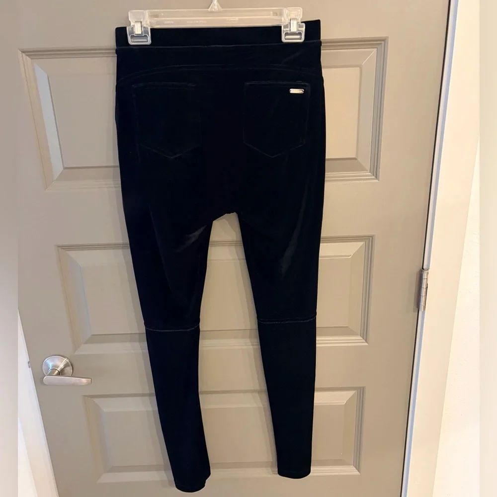 Calvin Klein Black Power Stretch Velvet Leggings - Picture 5 of 7